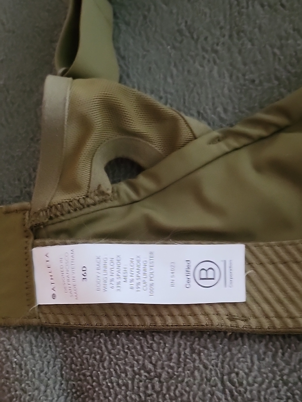 Athleta Olive Green Performance Sports Bra